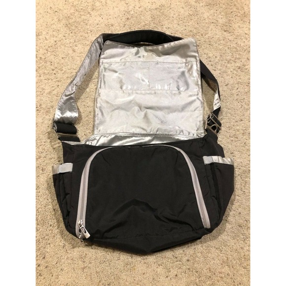 Ju Ju Be BLACK Crossbody MESSENGER or Shoulder DIAPER BAG Comfort Strap Z20 - Picture 3 of 12